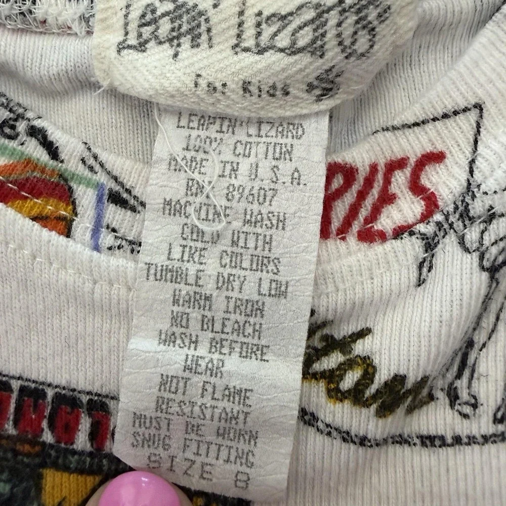 Vintage Leapin' Lizard Kids Pajama Top Size 8 Route 66 Road Trip Graphics USA